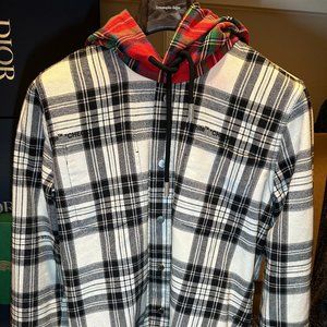 Off-White Checkered Flannel with Hood